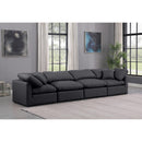 Meridian Indulge Black Vegan Leather Modular Sofa IMAGE 2