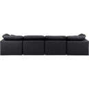 Meridian Indulge Black Vegan Leather Modular Sofa IMAGE 3