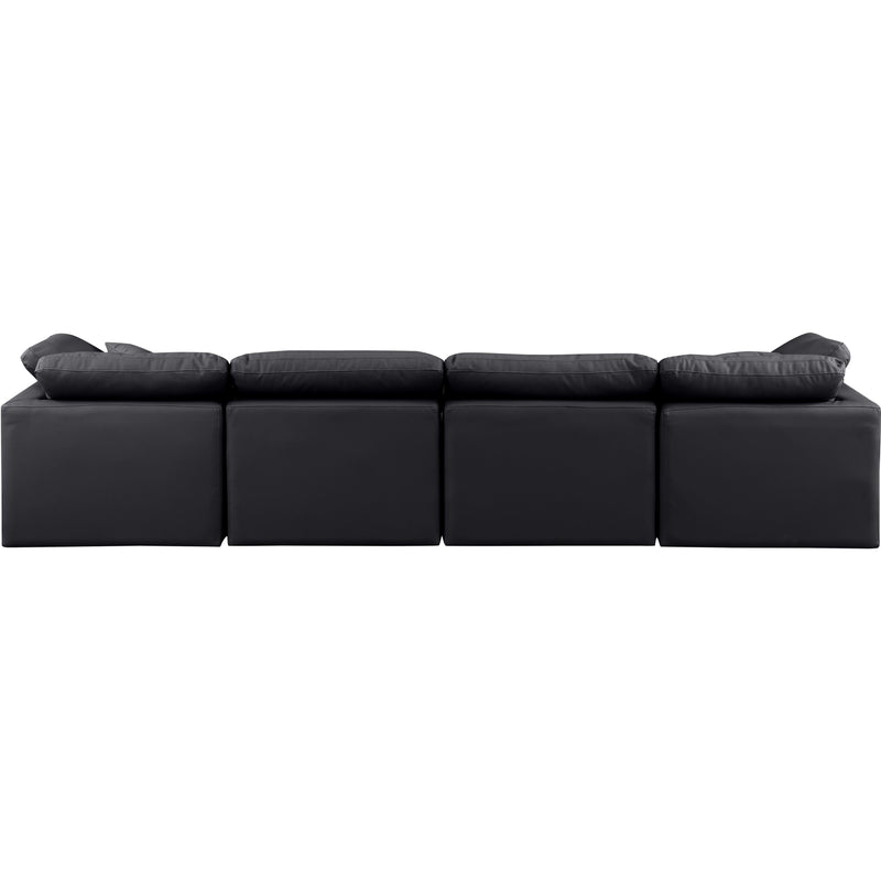 Meridian Indulge Black Vegan Leather Modular Sofa IMAGE 3