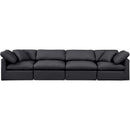 Meridian Indulge Black Vegan Leather Modular Sofa IMAGE 4