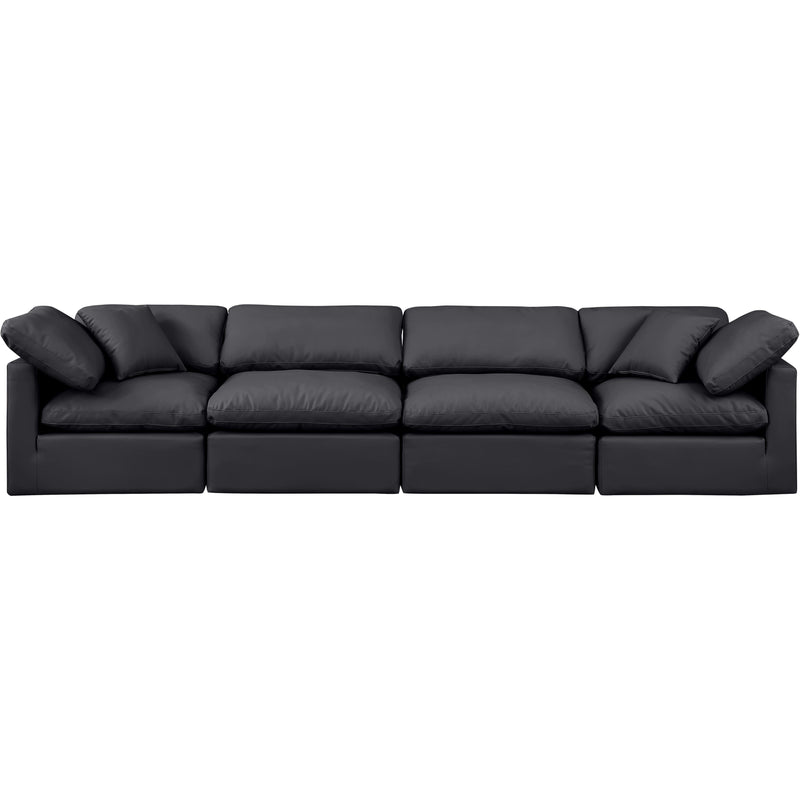 Meridian Indulge Black Vegan Leather Modular Sofa IMAGE 4