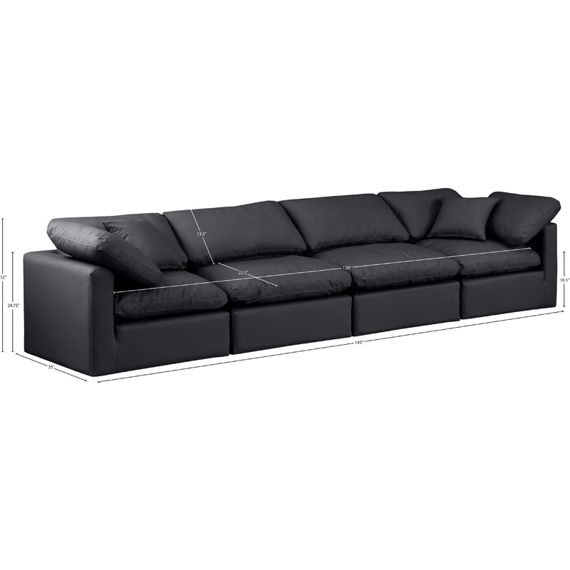 Meridian Indulge Black Vegan Leather Modular Sofa IMAGE 9