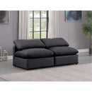 Meridian Indulge Black Vegan Leather Modular Sofa IMAGE 2