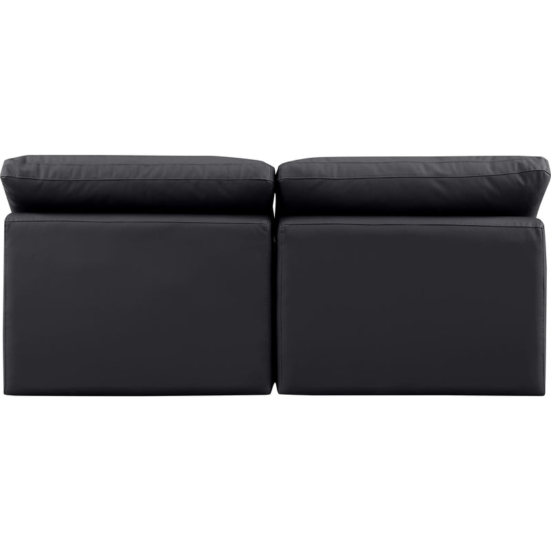 Meridian Indulge Black Vegan Leather Modular Sofa IMAGE 3