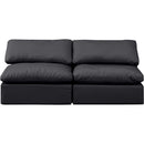 Meridian Indulge Black Vegan Leather Modular Sofa IMAGE 4