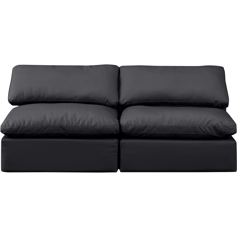 Meridian Indulge Black Vegan Leather Modular Sofa IMAGE 4
