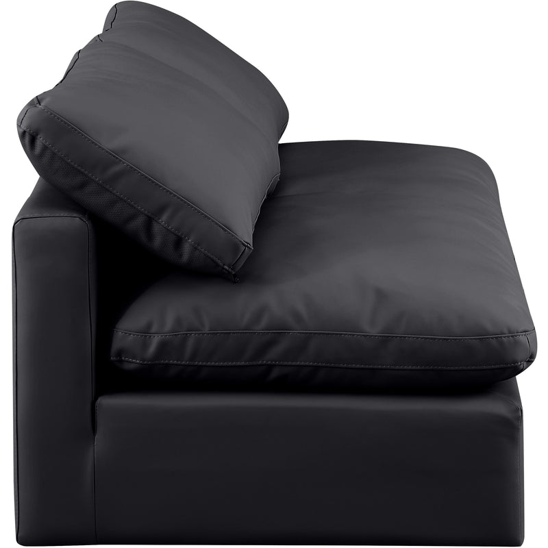 Meridian Indulge Black Vegan Leather Modular Sofa IMAGE 5