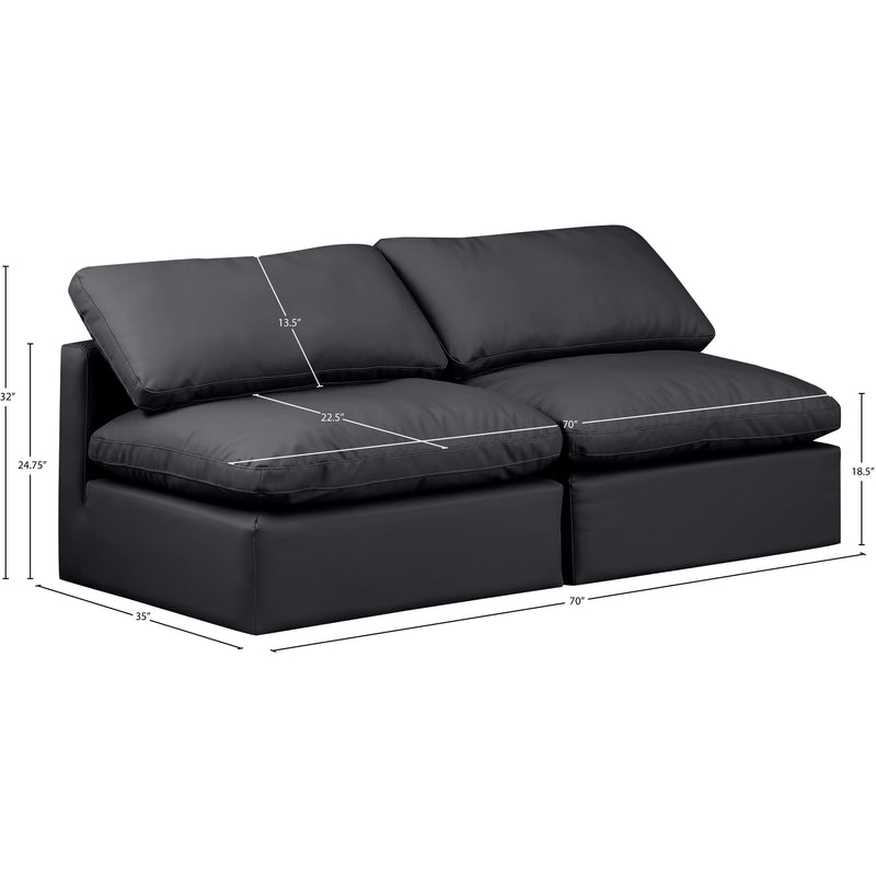 Meridian Indulge Black Vegan Leather Modular Sofa IMAGE 7