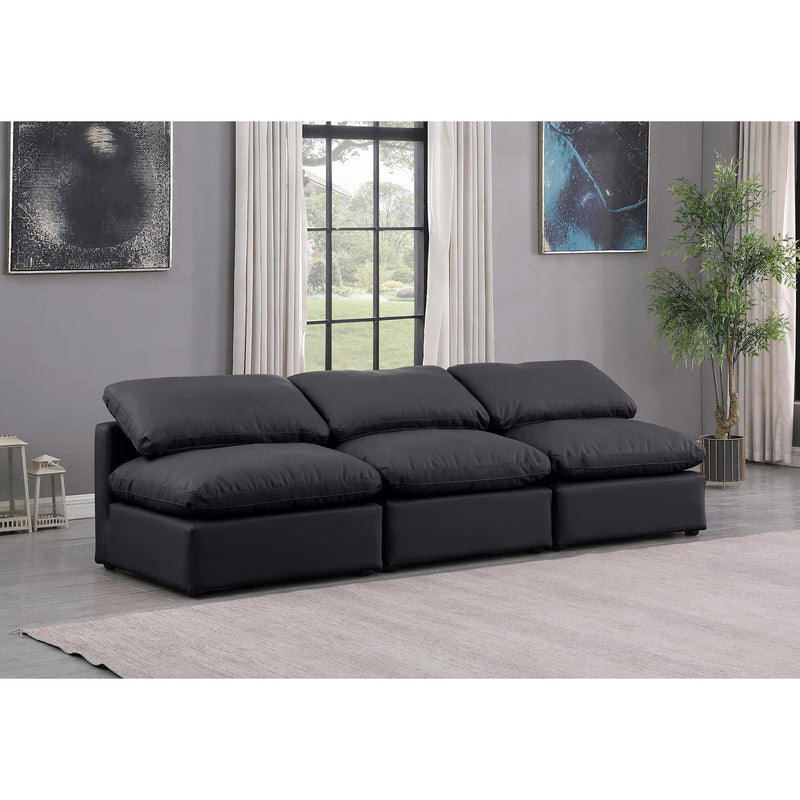 Meridian Indulge Black Vegan Leather Modular Sofa IMAGE 2
