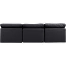 Meridian Indulge Black Vegan Leather Modular Sofa IMAGE 3