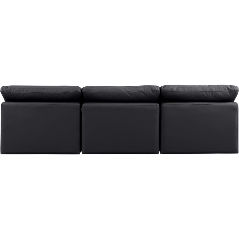 Meridian Indulge Black Vegan Leather Modular Sofa IMAGE 3