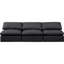 Meridian Indulge Black Vegan Leather Modular Sofa IMAGE 4