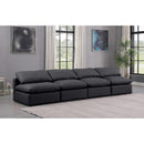 Meridian Indulge Black Vegan Leather Modular Sofa IMAGE 2