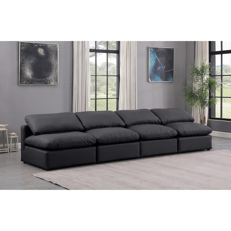 Meridian Indulge Black Vegan Leather Modular Sofa IMAGE 2