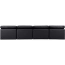 Meridian Indulge Black Vegan Leather Modular Sofa IMAGE 3