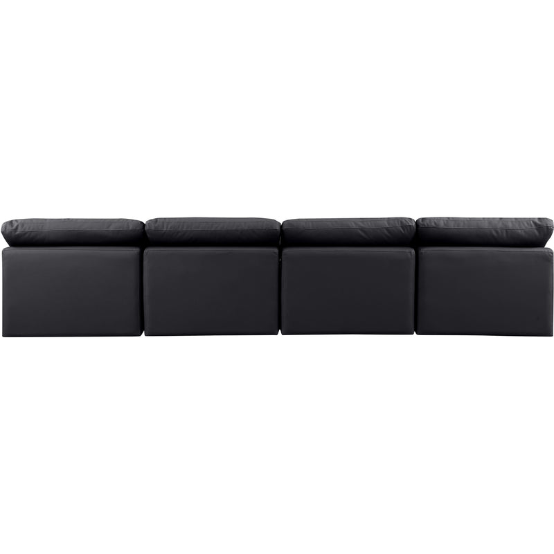 Meridian Indulge Black Vegan Leather Modular Sofa IMAGE 3