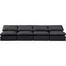 Meridian Indulge Black Vegan Leather Modular Sofa IMAGE 4