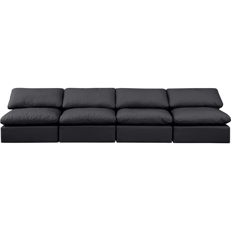 Meridian Indulge Black Vegan Leather Modular Sofa IMAGE 4