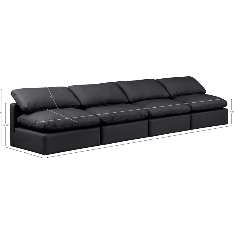 Meridian Indulge Black Vegan Leather Modular Sofa IMAGE 8