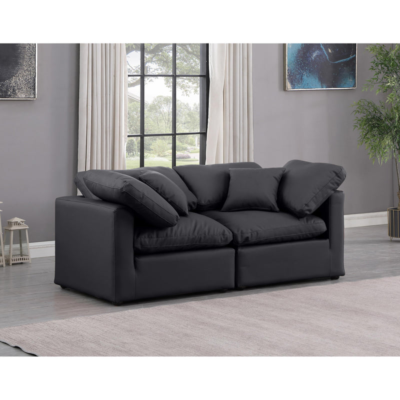 Meridian Indulge Black Vegan Leather Modular Sofa IMAGE 2