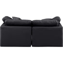 Meridian Indulge Black Vegan Leather Modular Sofa IMAGE 3