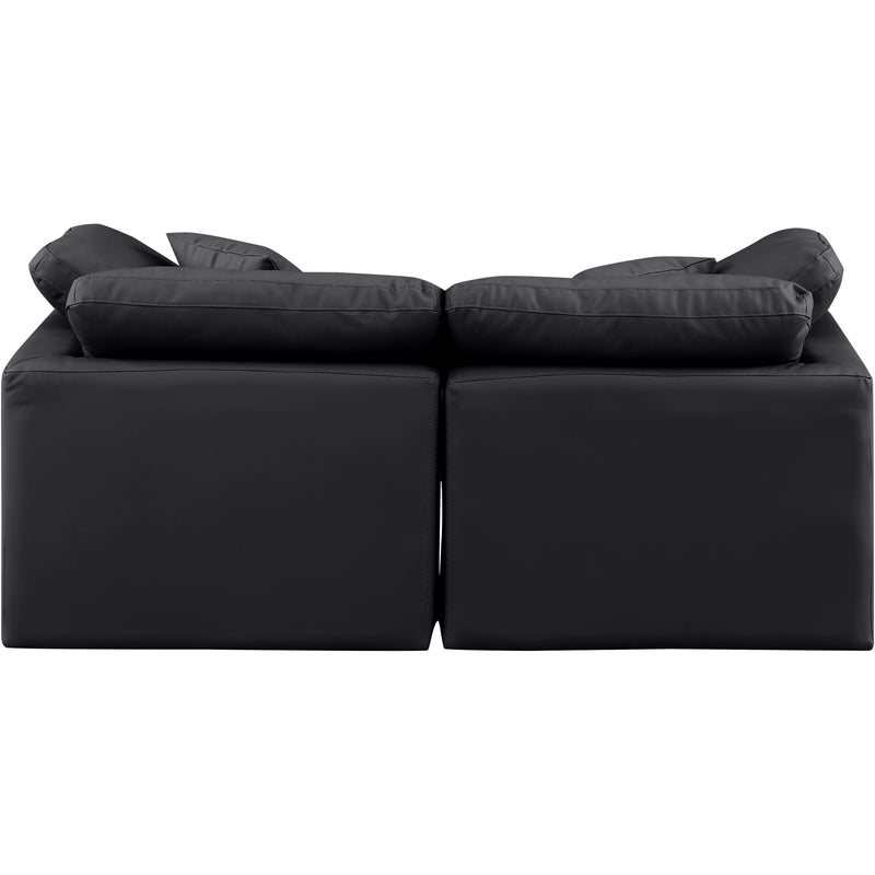 Meridian Indulge Black Vegan Leather Modular Sofa IMAGE 3