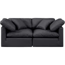 Meridian Indulge Black Vegan Leather Modular Sofa IMAGE 4