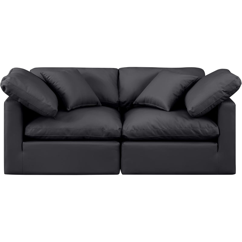Meridian Indulge Black Vegan Leather Modular Sofa IMAGE 4