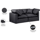 Meridian Indulge Black Vegan Leather Modular Sofa IMAGE 8