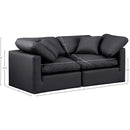 Meridian Indulge Black Vegan Leather Modular Sofa IMAGE 9