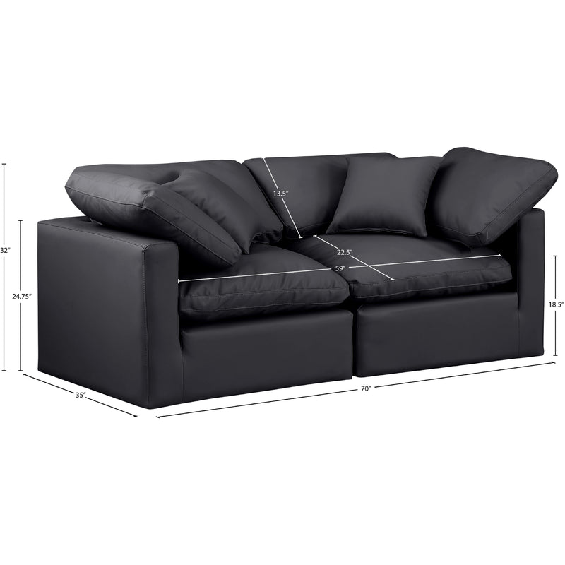 Meridian Indulge Black Vegan Leather Modular Sofa IMAGE 9