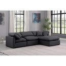 Meridian Indulge Black Vegan Leather Modular Sectional IMAGE 2