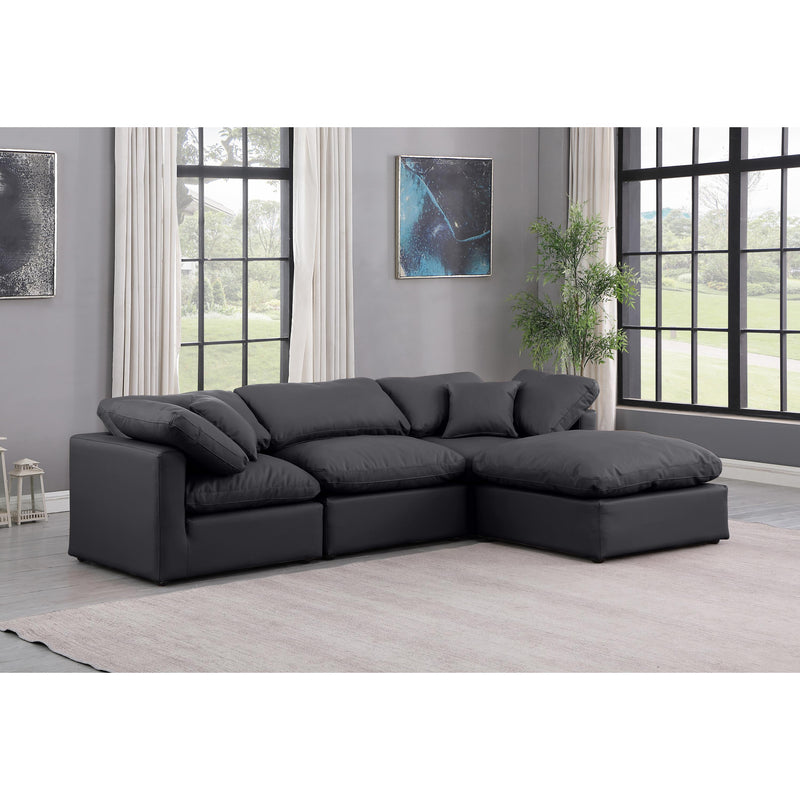 Meridian Indulge Black Vegan Leather Modular Sectional IMAGE 2