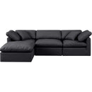 Meridian Indulge Black Vegan Leather Modular Sectional IMAGE 4