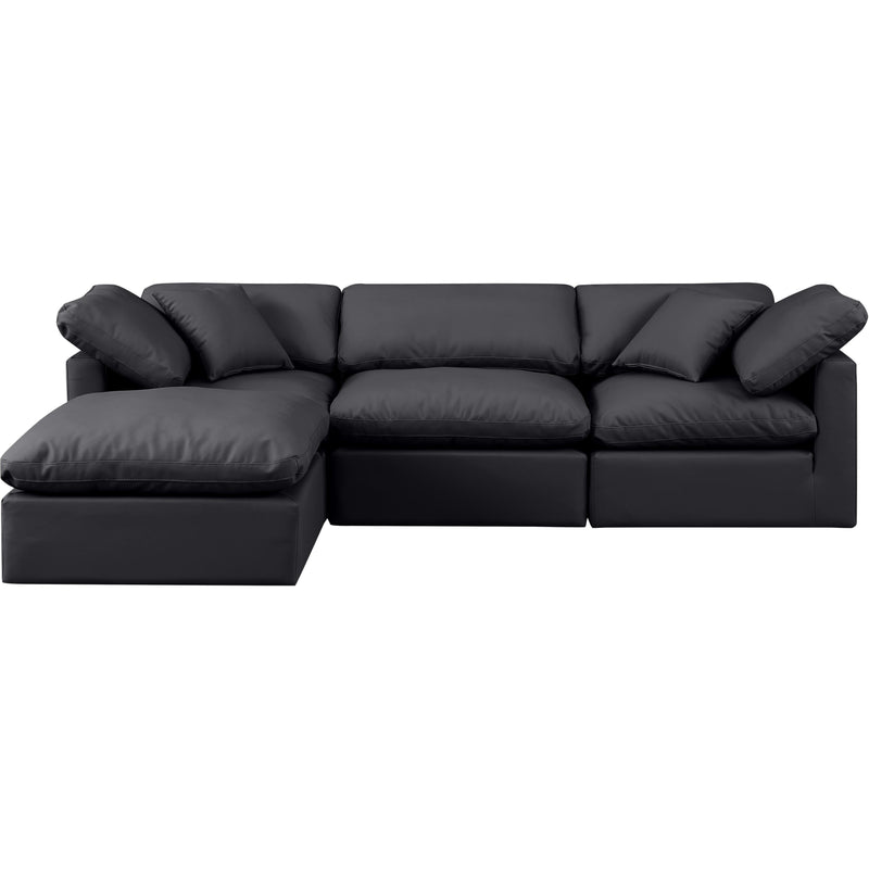 Meridian Indulge Black Vegan Leather Modular Sectional IMAGE 4