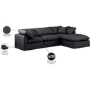 Meridian Indulge Black Vegan Leather Modular Sectional IMAGE 8