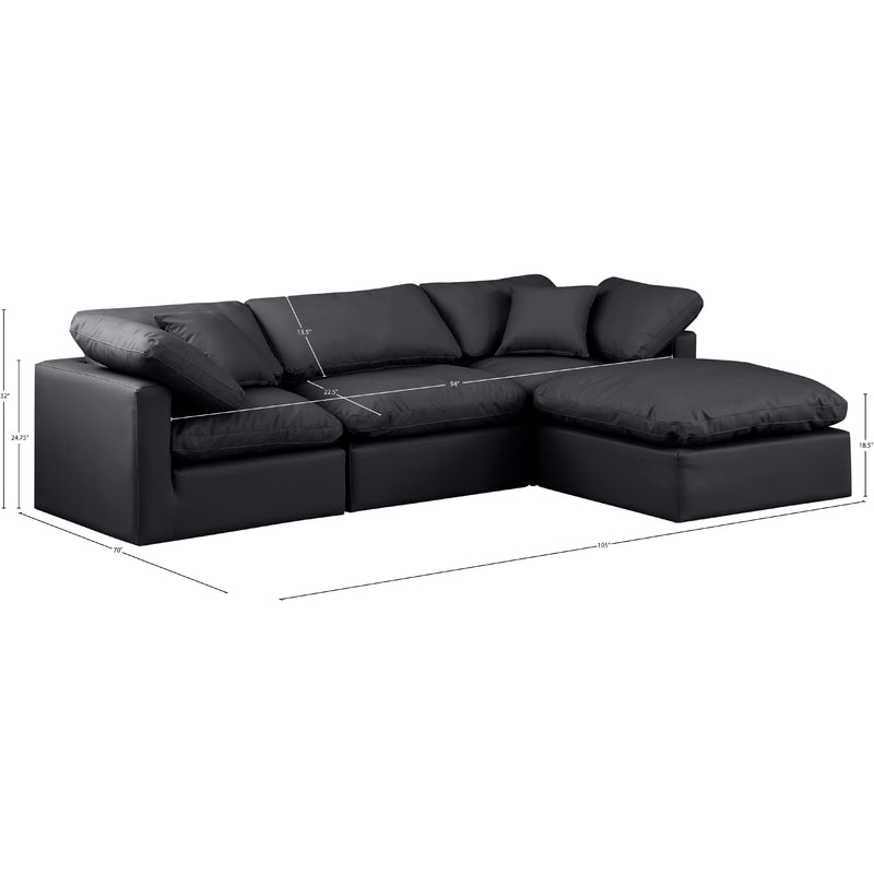 Meridian Indulge Black Vegan Leather Modular Sectional IMAGE 9