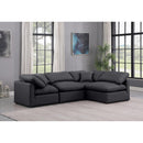 Meridian Indulge Black Vegan Leather Modular Sectional IMAGE 2