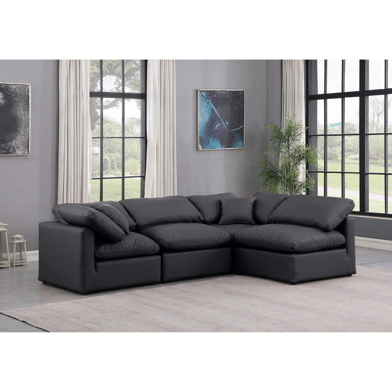 Meridian Indulge Black Vegan Leather Modular Sectional IMAGE 2