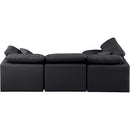Meridian Indulge Black Vegan Leather Modular Sectional IMAGE 3