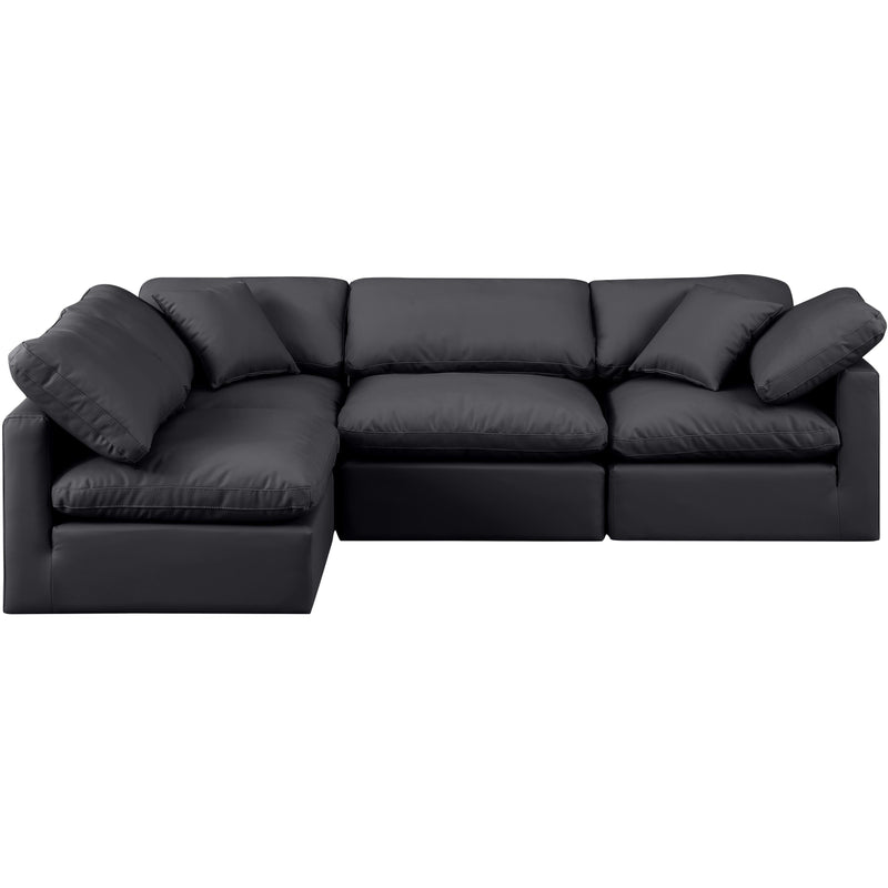 Meridian Indulge Black Vegan Leather Modular Sectional IMAGE 4