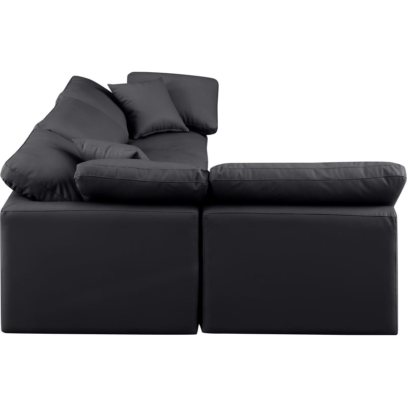 Meridian Indulge Black Vegan Leather Modular Sectional IMAGE 5