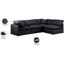 Meridian Indulge Black Vegan Leather Modular Sectional IMAGE 9