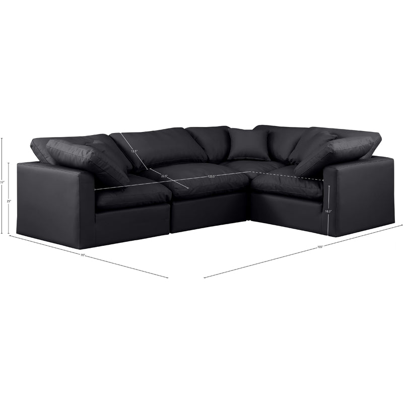 Meridian Indulge Black Vegan Leather Modular Sectional IMAGE 10