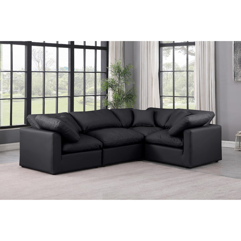 Meridian Indulge Black Vegan Leather Modular Sectional IMAGE 2