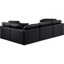 Meridian Indulge Black Vegan Leather Modular Sectional IMAGE 3