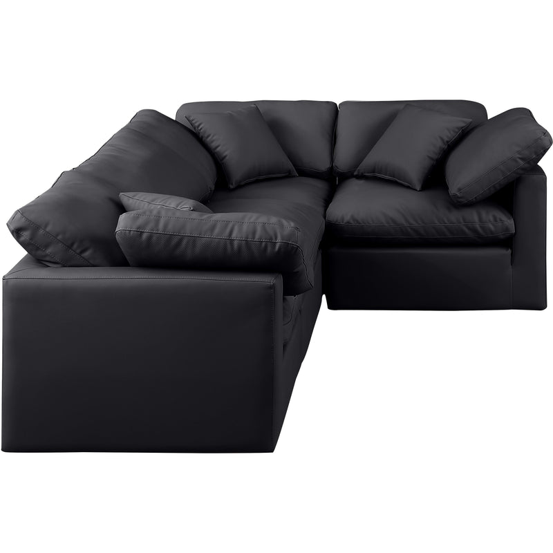 Meridian Indulge Black Vegan Leather Modular Sectional IMAGE 4
