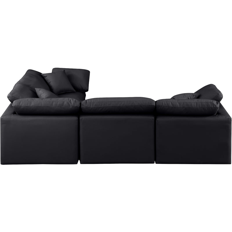 Meridian Indulge Black Vegan Leather Modular Sectional IMAGE 5
