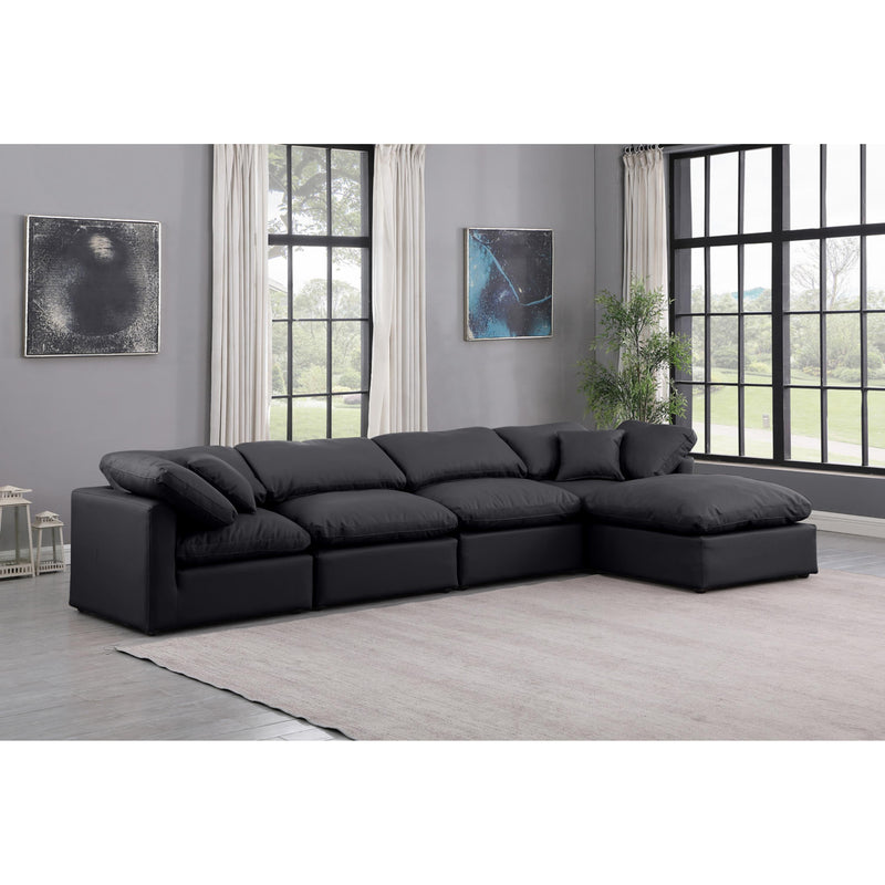 Meridian Indulge Black Vegan Leather Modular Sectional IMAGE 2