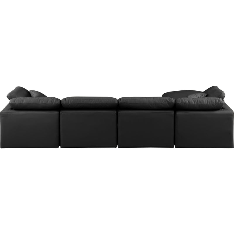 Meridian Indulge Black Vegan Leather Modular Sectional IMAGE 3